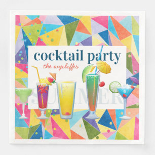 Serviette En Papier Cocktail Party Arc-en-ciel coloré Boissons d'ét