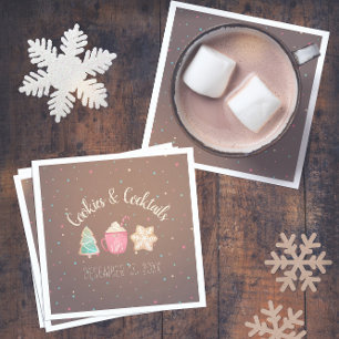 Serviette En Papier Cocktail Party + Cookie Exchange Thème de Noël