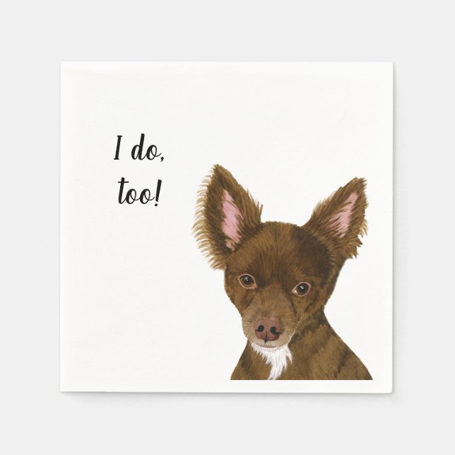 Serviette En Papier Cocktail personnalisé Chien Brown Napkin (Devant)