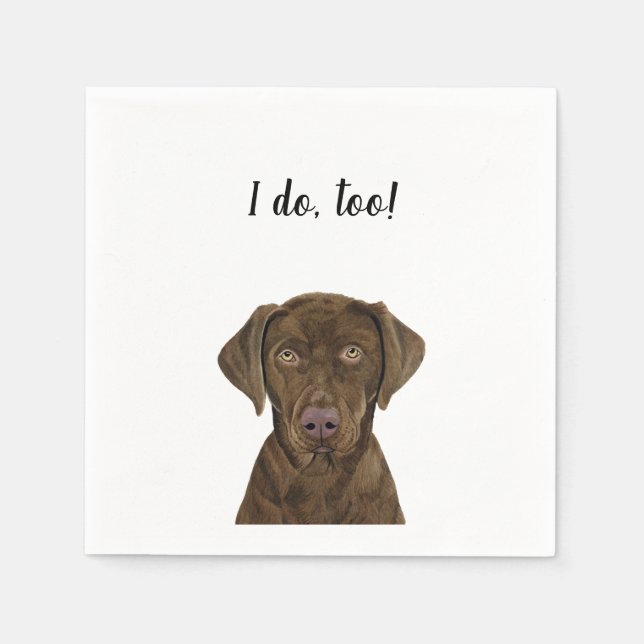 Serviette En Papier Cocktail personnalisé Chien Brown Napkin (Devant)