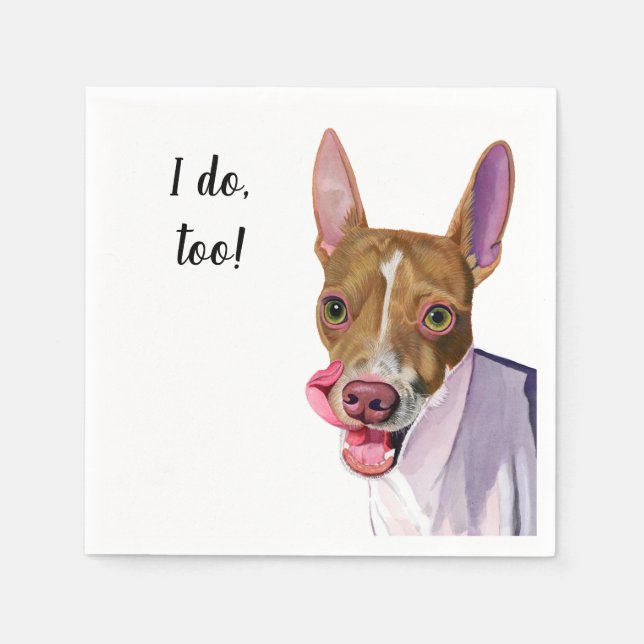 Serviette En Papier Cocktail personnalisé chien Napkin (Devant)