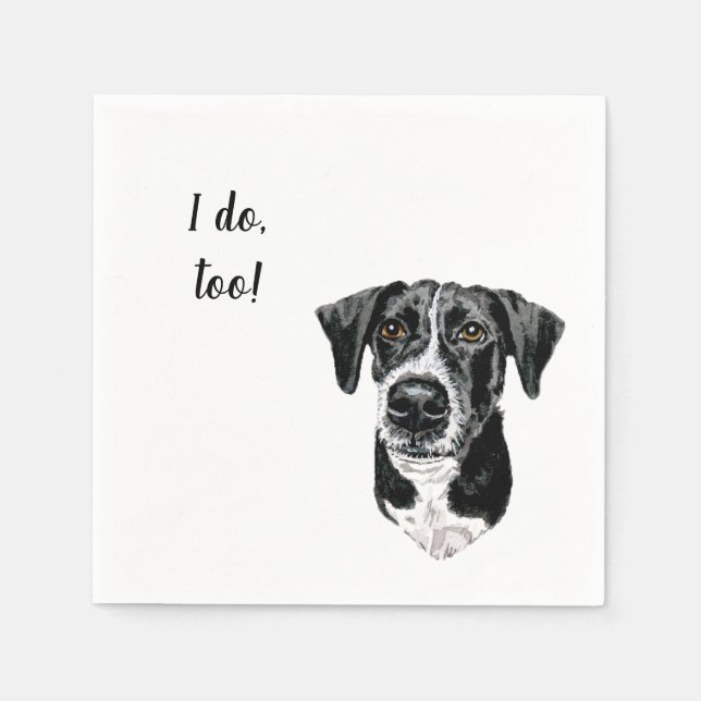 Serviette En Papier Cocktail personnalisé chien Napkin (Devant)