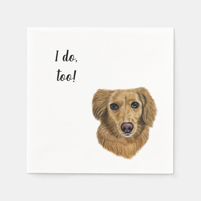 Serviette En Papier Cocktail personnalisé chien Napkin (Devant)