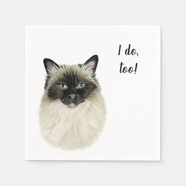 Serviette En Papier Cocktail personnalisé de chat Napkin (Devant)