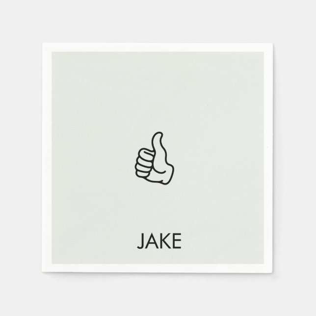 Serviette En Papier Cocktail Pouce en l'air Sage Personnalisé pour la  (Devant)