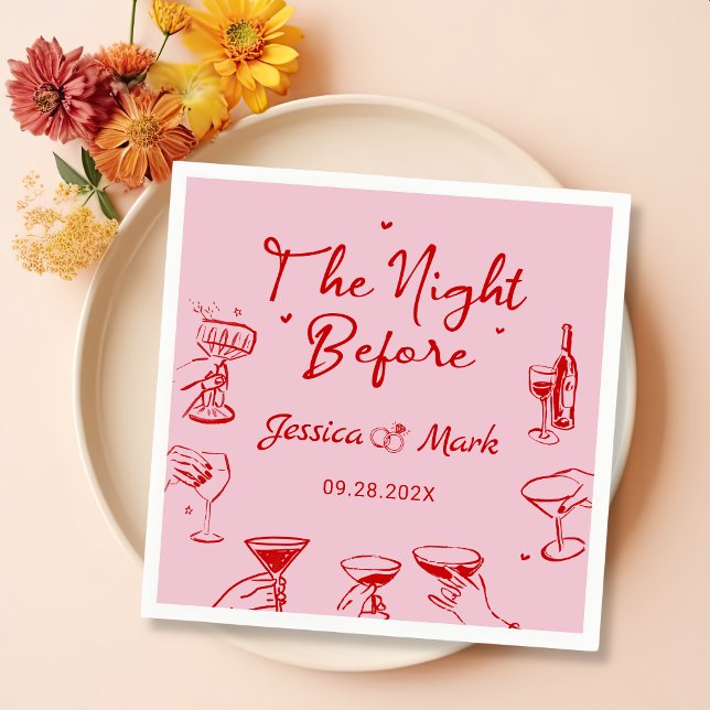 Serviette En Papier Cocktail rose La Nuit Avant Le Mariage (Créateur téléchargé)