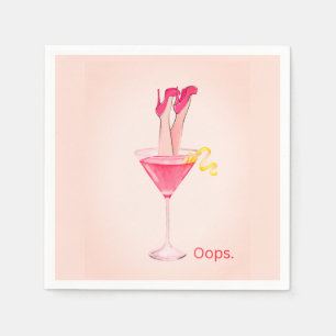 Serviette En Papier Cocktail rose talons de femme drôle