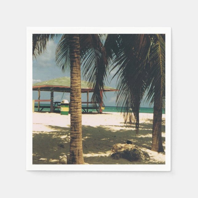 Serviette En Papier Cocktail serviettes avec une scène d'île (Devant)