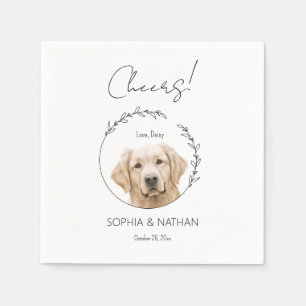 Serviette En Papier Cocktail simple Golden Retriever Mariage de chien