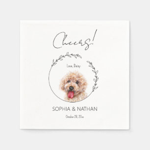 Serviette En Papier Cocktail simple Mariage de chien de caniche