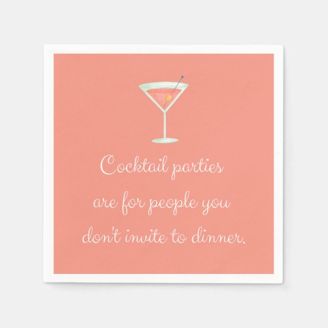 Serviette En Papier Cocktail soirée martini à la napkin martini couleu (Devant)