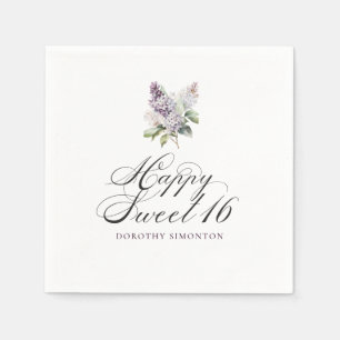 Serviette En Papier Cocktail sucré 16 violet Lilac Spring Flower