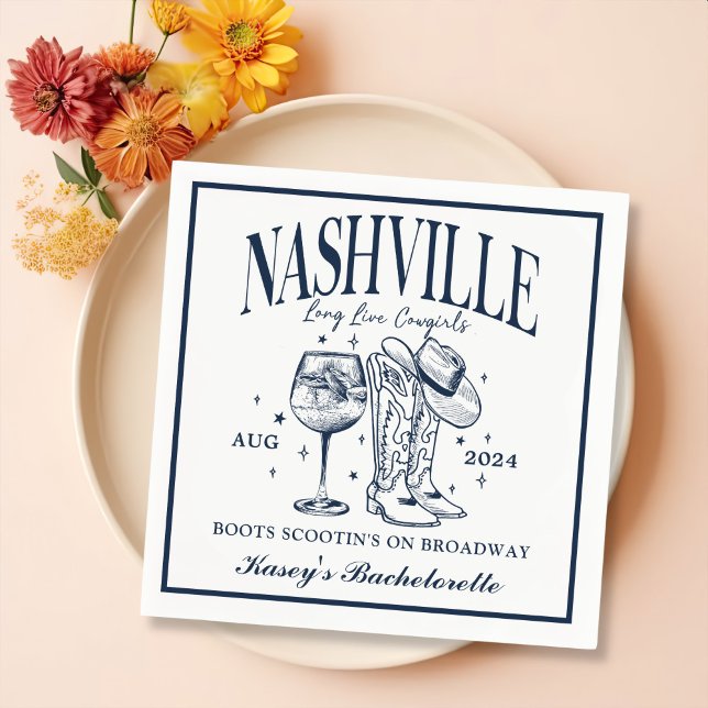 Serviette En Papier Cocktail sur mesure Nashville Bachelorette Rodeo (Créateur téléchargé)