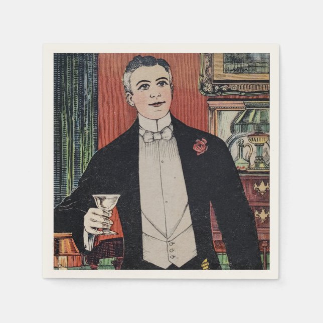 Serviette En Papier Cocktail vintage Culture Papier Napkin (Devant)