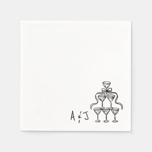 Serviette En Papier Cocktail Whimsical Bow Mariage de tour serviettes