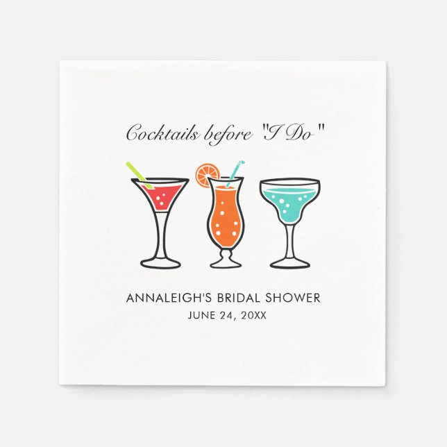 Serviette En Papier Cocktails avant de faire du papier Fête des mariée (Devant)