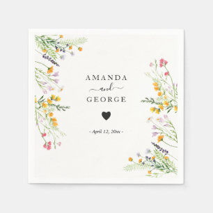 Serviette En Papier Cocktails Mariages fleur sauvage