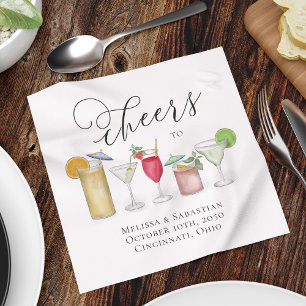 Serviette En Papier Cocktails mariages Simple Cheveux Cute
