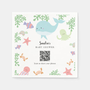 Serviette En Papier Code QR de partage de photos de Baby Shower Under 