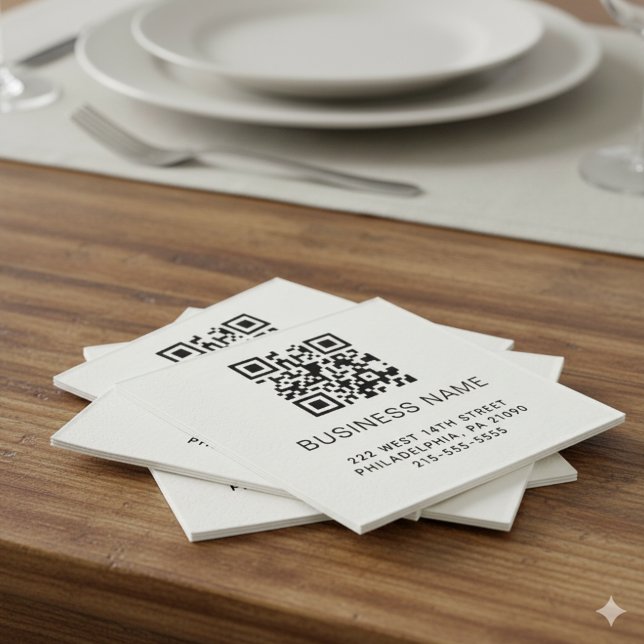 Serviette En Papier Code QR moderne Nom commercial ou logo (Créateur téléchargé)