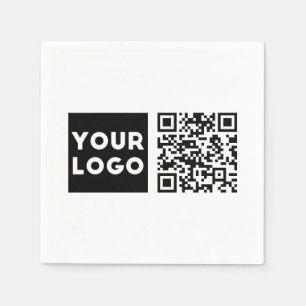 Serviette En Papier Code QR modifiable et logo ou image de votre entre