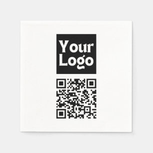Serviette En Papier Code QR modifiable et logo ou image de votre entre