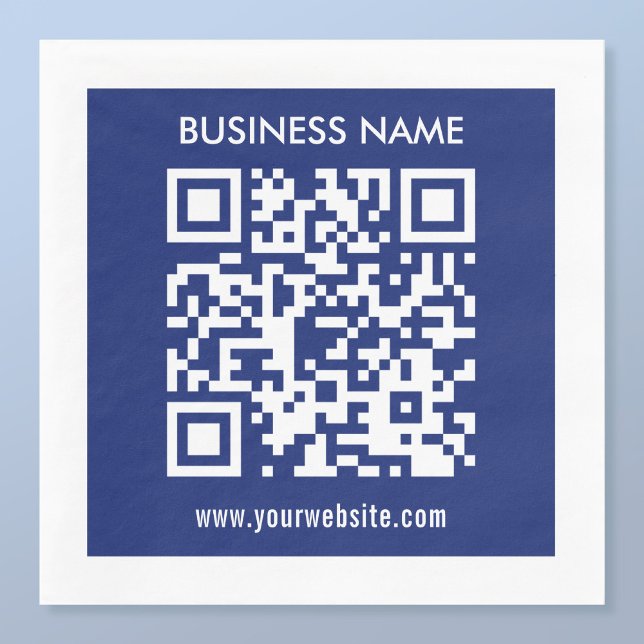 Serviette En Papier Code QR modifiable (généré instantanément) | bleu  (Créateur téléchargé)