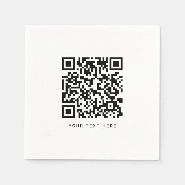 Serviette En Papier Code Qr personnalisé et texte (Devant)