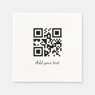 Serviette En Papier code QR personnalisé simple ajouter votre nom text