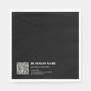 Serviette En Papier Code QR personnalisé & Texte rétro-moderne modifia