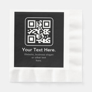 Serviette En Papier Code QR scannable moderne Noir Blanc & Gris