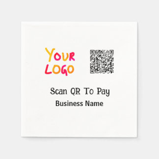 Serviette En Papier Code QR simple et minimal pour payer le nom de l'e