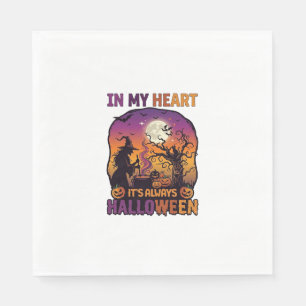 Serviette En Papier Coeur C'est toujours Halloween Sorcière Chaudron A