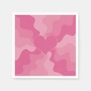 Serviette En Papier Coeur d'amour - rose