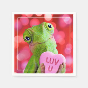 Serviette En Papier Cœur de Caméléon (Amour de toi)