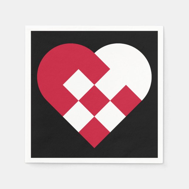 Serviette En Papier Coeur de Yule scandinave (Devant)