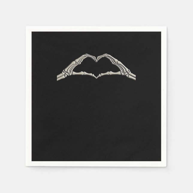 Serviette En Papier Coeur des mains osseuses actif (Devant)