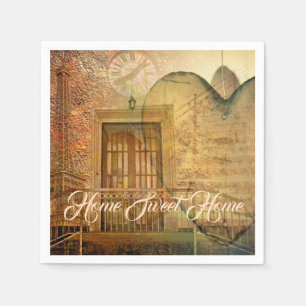 Serviette En Papier Coeur en vapeur, fenêtre et horloge