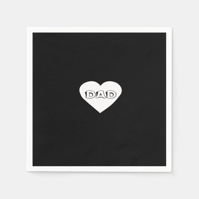 Serviette En Papier coeur papa (Devant)