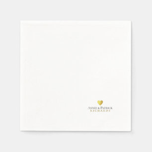 Serviette En Papier Coeur romantique de l'amour nom de femme et mari