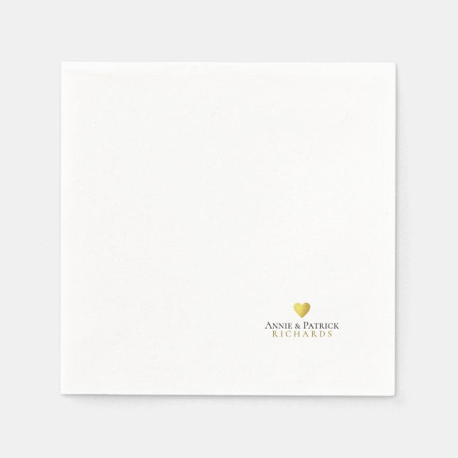 Serviette En Papier Coeur romantique de l'amour nom de femme et mari (Devant)