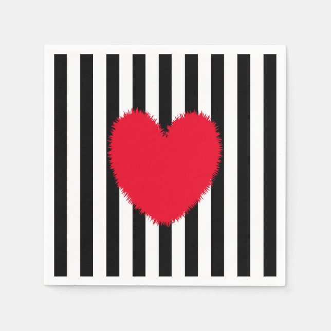 Serviette En Papier Coeur rouge (Devant)