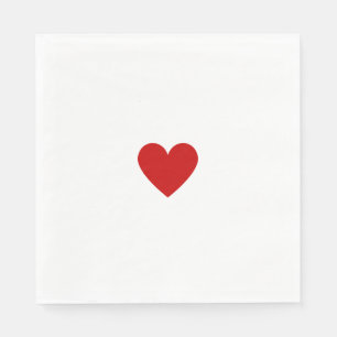 Serviette En Papier Cœur Rouge Moderne Personnalisé