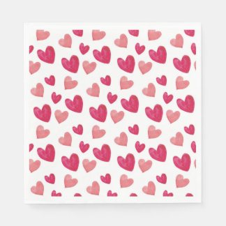 Serviette En Papier Coeur rouge sur