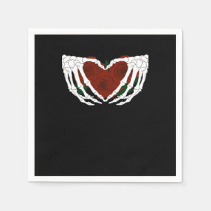 Serviette En Papier Coeur squelettique