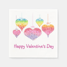 Coeur Valentines Cocktail serviettes