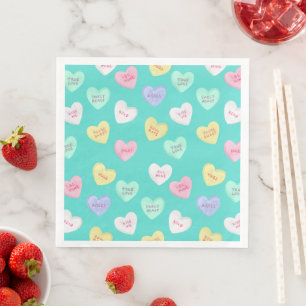 Serviette En Papier Coeurs bonbons de Saint-Valentin classiques sur Tu