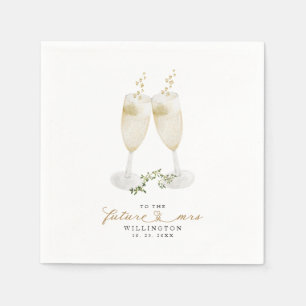 Serviette En Papier Coeurs Champagne Verdure Fête des mariées Feuille