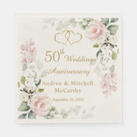 Coeurs de feuillage rose 50e anniversaire de Maria
