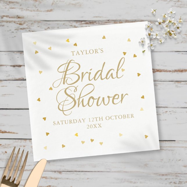 Serviette En Papier Coeurs d'or confetti nuptiale (Créateur téléchargé)